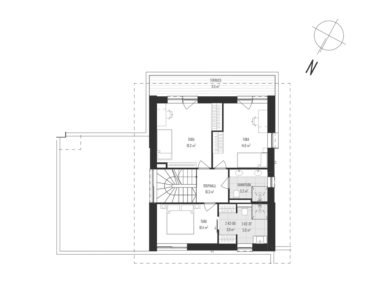 Plaan A — teise korruse plaan