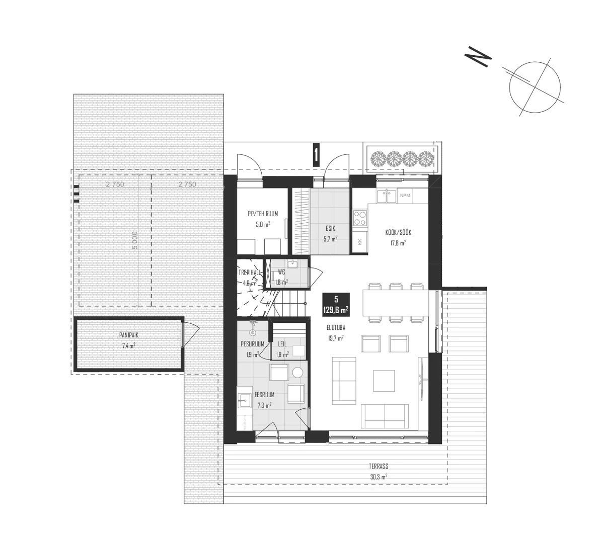 Plaan B — esimese korruse plaan