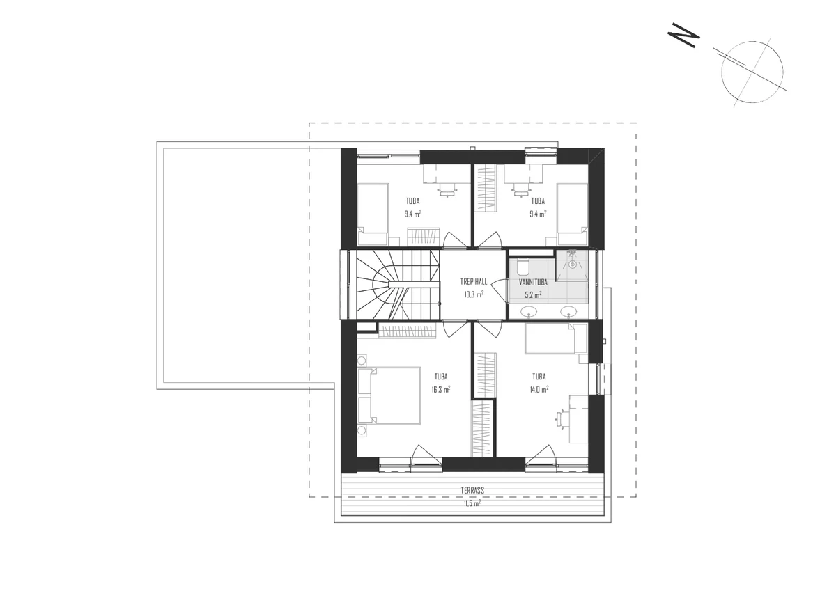 Plaan B — teise korruse plaan